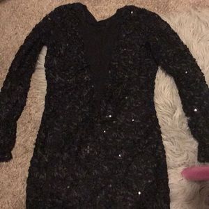 Black mini sequin dress